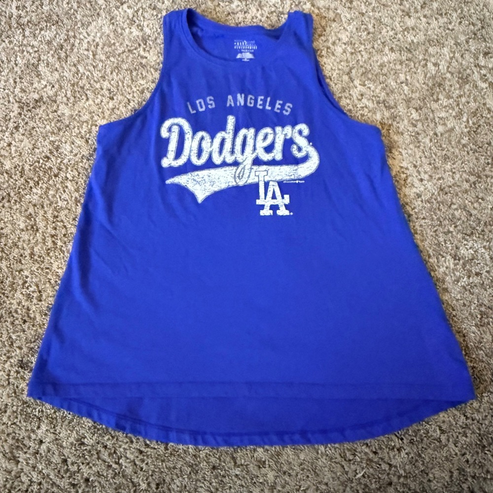 MLB Los Angeles Dodgers Womens Blue Tank Top 5th & Ocean Medium Racerback